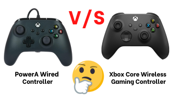 Xbox Core Wireless Gaming Controller vs PowerA Wired